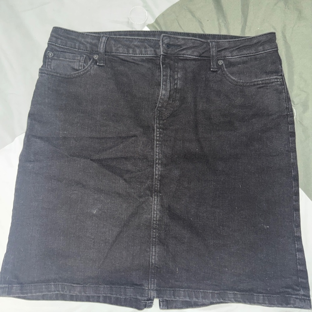 Black Denim Skirt